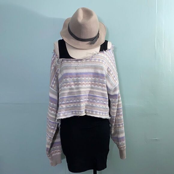 Vintage Hand Cut Crop Sweater - Picture 1 of 4